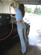 Car wash fund raiser with big titted teen Nikki!